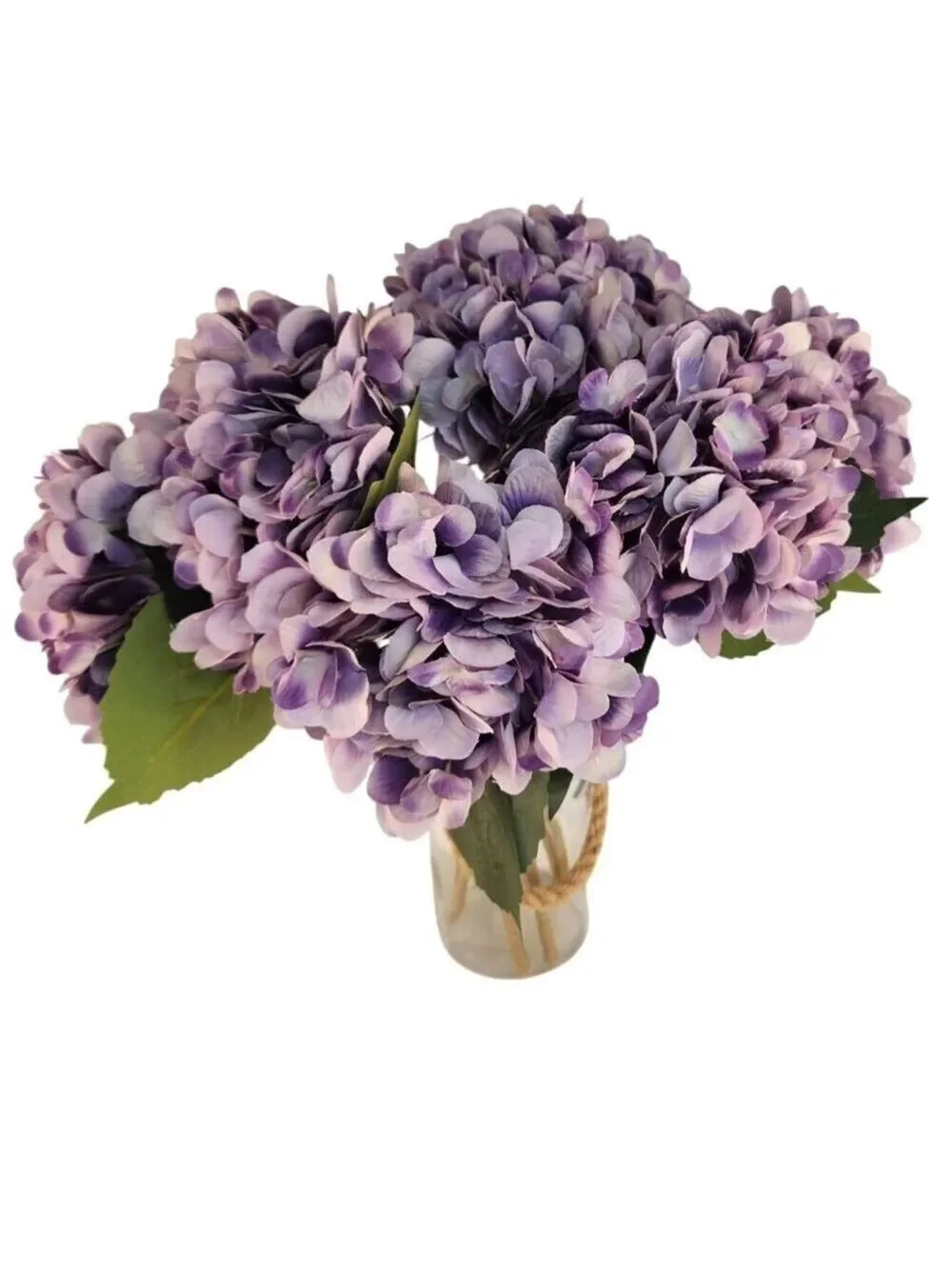 Lavender Purple Faux Hydrangea Stem 18 Inch Wedding Artificial Flower Large Bloo